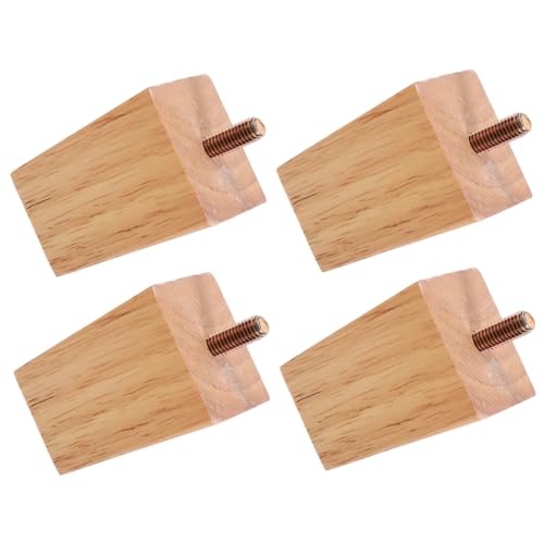 STOBOK 1 Satz Massive Holzsofa -Beine Verstellbare Tischbeine Möbelfüße Essen Couch Beine Quadratische Möbelbeine Kaffee Modern Stuhlbeine Schwarze Möbelbeine Kommode Bankbeine 4 Stück von STOBOK