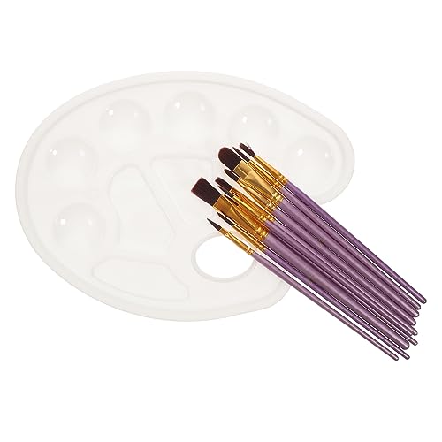 STOBOK 1 Satz Pinsel Miniatur-Malstation Bleistifte für Erwachsene Gel-Nagellack Modell malen Palette Deckel aquarellfarben stifte aquarellstifte Mischplatte Farbversorgung Holz Violett von STOBOK