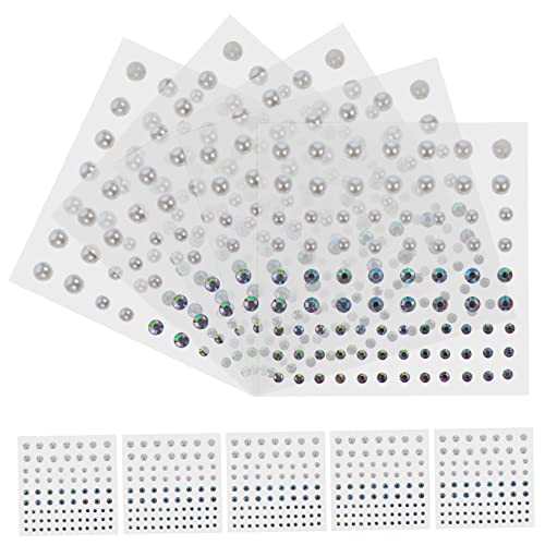 STOBOK 10 Bögen Gesichtsjuwelen Selbstklebende Strass-Aufkleber Flache Rückseite Zum Basteln Und Schminken STOBOK 10 Bögen Gesichtsjuwelen Selbstklebende Strass-Aufkleber Flache Rückseite Zum Basteln Und Schminken von STOBOK