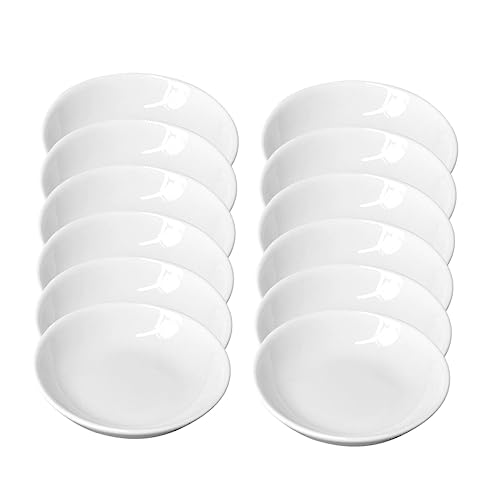 STOBOK 1 Satz Tintenplatte Tintenplatte Tintenbehälter Farbtablett Farbwannen Ladegeräte Teller Pinselständer Bürstenhalter Tintenpinselhalter Tintenschale Keramik Weiß 12st von STOBOK