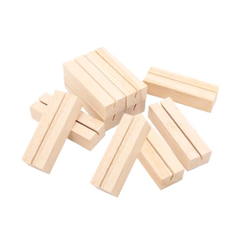 STOBOK 10 stücke Holz Kartenhalter Vintage Holz Kartenhalter Tischnummer Halter Hochzeit Tischkartenhalter Rechteckförmigen Halter von STOBOK