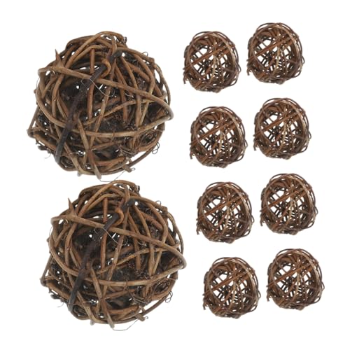 STOBOK 10stücke Deko Kugeln Aus Weidenruten Natürliche Zweigkugeln Für Innen Und Außenbereich Tischdekorationskugeln DIY-bastelkugeln Für Hochzeit Party Und Feierlichkeiten von STOBOK