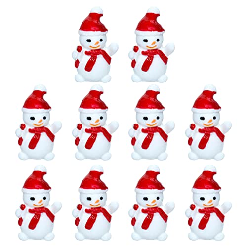 STOBOK 10stücke Mini Schneemann Figuren Weihnachtsdekoration Aus Harz DIY Mini Schneemann Ornamente Für Kreative Winterlandschaften Und Festliche Anlässe Für Mikrolandschaften Und von STOBOK