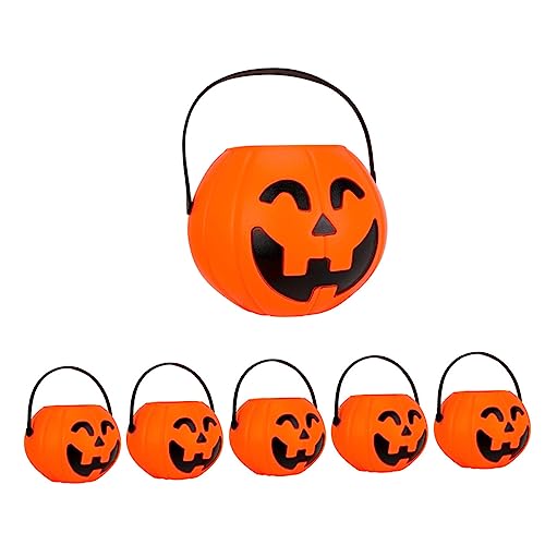 STOBOK 18 Stk Halloween-Kürbis-Eimer Mini-Eimer Plastikeimer für Kinder Mini-Laterne Süßes oder Saures-Eimer Süßigkeiten-Eimerhalter Party-Bonbonglas Halloween-Requisiten tragbare Eimer von STOBOK