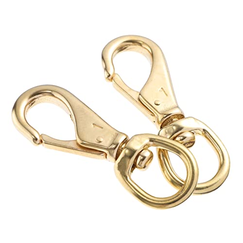STOBOK 2 Sätze Haken Aus Reinem Kupfer Silber Sperren Doppelt Halter Bindemittel Netz Bastelbedarf Kofferzubehöhr Abnehmbare Taschenverschlüsse Leinenschnallen Messing Golden 2 Stück * 2 von STOBOK