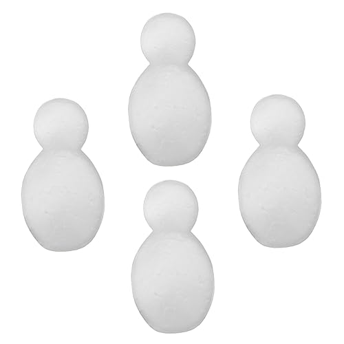 STOBOK 2 Sätze Snowman -Modell Dekorationen Weihnachtsschmuck Weihnachts Figuren Weihnachtsfigur Geschenkidee Weißes Handwerk Schneemannmodell Selber Malen Styropor 4 Stücke * 2 von STOBOK