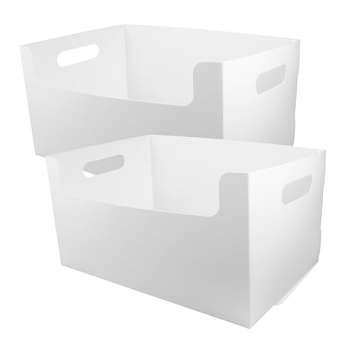 STOBOK 2 Stück Desktop-Dokumentenständer Zeitungsständer Lagerung Dateiorganisator Schreibtisch Box Storage Boxes Organizer für Schreibtischablagen Desktop-Speichercontainer Abs Weiß von STOBOK