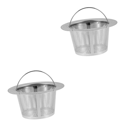 STOBOK 2 Stück Edelstahlfilter Korb Becken Netz Abtropfflächen Entleeren Spülensieb Küchenspüle Sieb Bequemes Sinksieb sinken liefert Filter für Küchenspüle Metall Silver von STOBOK