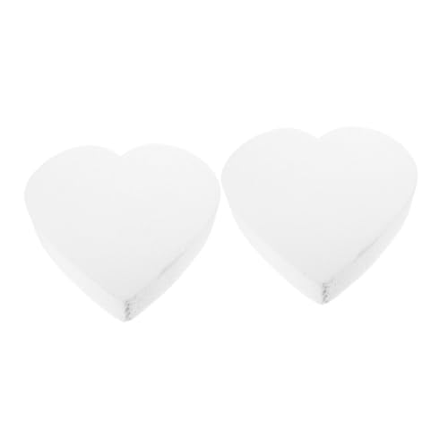 STOBOK 2 Stück Herzförmiges Kuchenmodell Herz Kuchen Modell Hochzeitsdeko Kuchen Modell Hochzeit Kuchen Zubehör Kuchen Form Zoll Herz-Schokoladenform Herzform-Kuchenform Schaum Weiß von STOBOK