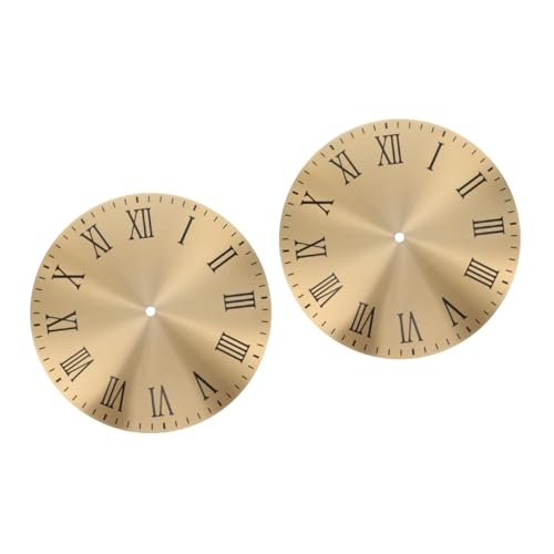 STOBOK 2 Stück Metallisches für DIY Wanduhr Runder Uhrendial Elegantes Design für Uhrgestaltungen Uhrwerk Zubehör ohne Logo von STOBOK