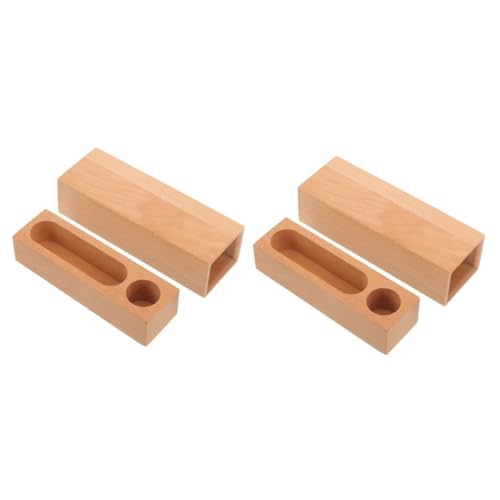 STOBOK 2 Stück Stempelbox Lagerung Tinte Pads Basteln Name Prägung Stempelkissen Stempeletui Stempelhalter Vorratsbehälter Versiegeln Stamper Aufbewahrungshalter Holz Beige von STOBOK