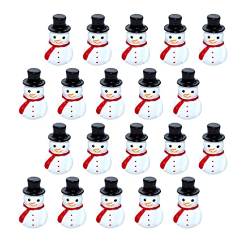 STOBOK 20 Stücke Mini Harz Weihnachtsschmuck Mini Weihnachten Schneemann Puppe Figuren Dekoration für DIY Schneekugeln Feen Garten Puppenhaus Landschaft Desktop Dekorationen Schwarz von STOBOK