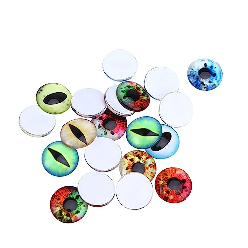 STOBOK 20stücke Fliesen Für Frafts Runde Fliesen Glaskuppelfliesen Zum Basteln Zubehör Für Schmuckmachen Gemischte Augenfliesen von STOBOK