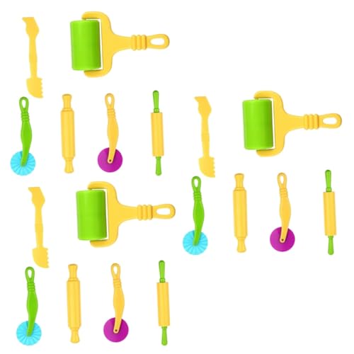 STOBOK 3 Sätze Farbenfroher Tonset Set Werkzeug Ton Für Ton Kunststoffrolle Für Ton Nudelholz Für DIY-Kits Für Rollstift Für Ton 6 Stücke * 3 von STOBOK