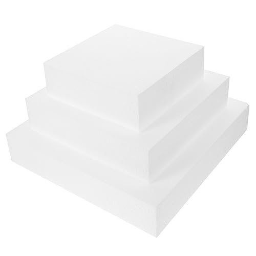 STOBOK 3 Stück Schaumstoff Kuchenmodell Schüssel Rundes Kuchenmodell Quadratischer Kuchenschaum Kastenform Ausstechform Kuchenschaum Ständer Schaumstoff Kuchen Dummies Rechteckige von STOBOK