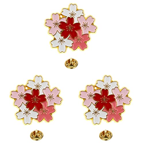 STOBOK 3 Stücke Mode Frauen Kirschblüte Brosche Schmuck Pin Für Mäntel Zubehör von STOBOK