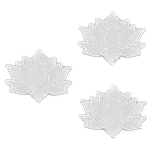 STOBOK 3stücke Lotus Untersetzer Silikonform Gießform Für Kristall Epoxidharz Vielseitige Tray-matte Für Individuelle Für Bankette Familienfeiern Und Täglichen Gebrauch von STOBOK