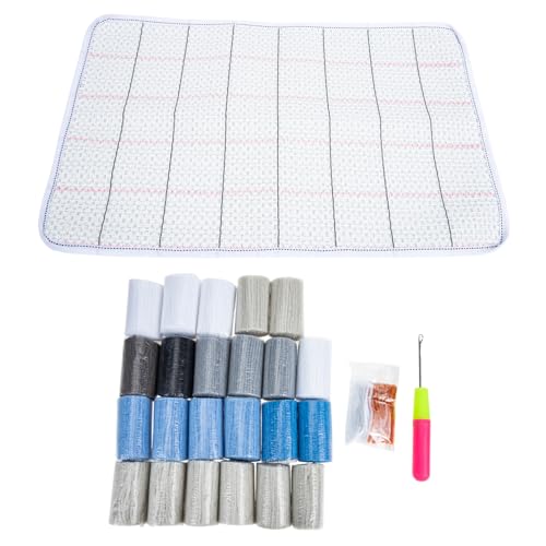 STOBOK 3Pcs Teppich herstellung kit Teppich gewebt webteppich Handwerksbedarf Häkelset für Anfänger Teppich Teppich fußmatte Teppichmaterial selber Machen Knüpfgarnmaterial Polyester von STOBOK