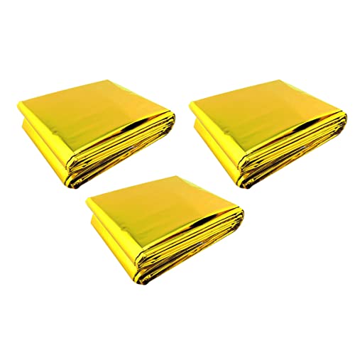 STOBOK 3st Notfall Decke Aus Aluminium Folie Sicherheitsdecke Doppelseitige Decke Rettungsdecken Thermodecken Raumdecken Überlebensdecke Outdoor-Decken Aluminiumfolie Draussen Heiße Decke von STOBOK