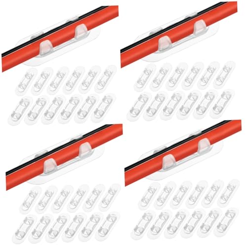 STOBOK 4 Sätze Kabelclips Selbstklebende Kabelhalter Für Verschiedene Kabeltypen Transparentes Design Einfach Anzubringen Für Schreibtisch Wände 30 Stück * 4 von STOBOK