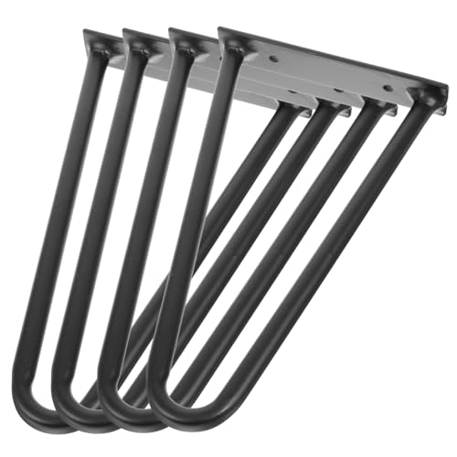 STOBOK 4 Stück Couchtischbeine einstellbar Unterstützung Beistelltischbeine industriell Beine für Schreibtisch Stand Möbelbeine Haarnadelbeine aus Metall Bankbeine Black von STOBOK