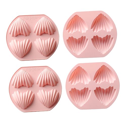STOBOK 4 Stück Liebesform Herzförmige Cupcake-Form Fondant Mousse Antihaftbeschichtet Madeleine-Pfannen Kuchenform Capacillos Herz-Kerzenform Formen Madeline Herz-Keksform von STOBOK