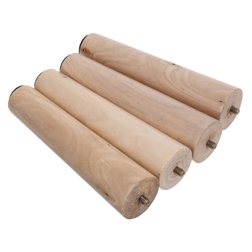 STOBOK 4 Stück Möbelbeine Couch Füße Ersatz Steigleitung Universelle Couchbeine Riser Für Couchbeine Couchtischbeine Schreibtisch Bett Beine Für Tisch Fuß Hölzern Beige von STOBOK