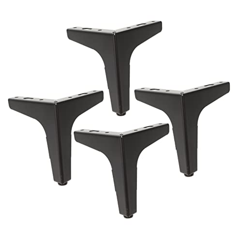 STOBOK 4 Stück Stützbeine für Möbel Möbelbeine 4 Zoll geformt Stuhlbeine Kurze Tischbeine Runde Möbelbeine Couch füße Couchtischbeine Metallbeine für Möbel Eisen Black von STOBOK