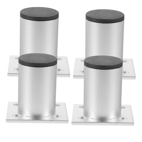 STOBOK 4 Stück verstellbare Schrankfüße Kommode verstellbare Beine Möbelbein klein verstellbare Tischfüße Ersatz Tischbein Möbelfüße Couch Beine Aluminiumlegierung Silver von STOBOK