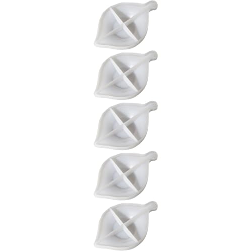 STOBOK 5 Stück Blatt Untertasse Form wiederverwendbar am Stiel Tabletts Zinn Silikonform für Gießen DIY Schalenform Form für Obstteller Tablettform selber machen Kieselgel Weiß von STOBOK