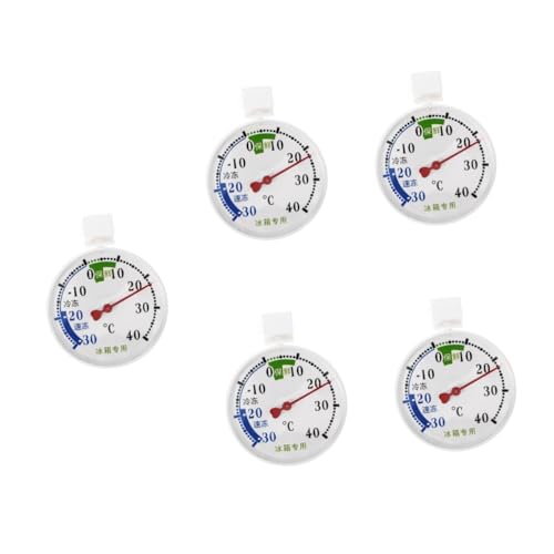 STOBOK 5 Stück Kühlschrankthermometer mit Hochpräzisem Sensor und Runder Saugnapfbefestigung für Kühlschränke Gefriertruhen und Kalte Lagerräume Temperaturbereich von STOBOK