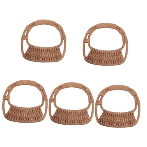 STOBOK 5 Stück Rattangriff taschengriff Taschenhenkel Taschenzubehör Ersatzgriff Handtasche Taschenriemen DIY Weiden Griff aus Bambus Zubehör für die Taschenherstellung Coffee von STOBOK