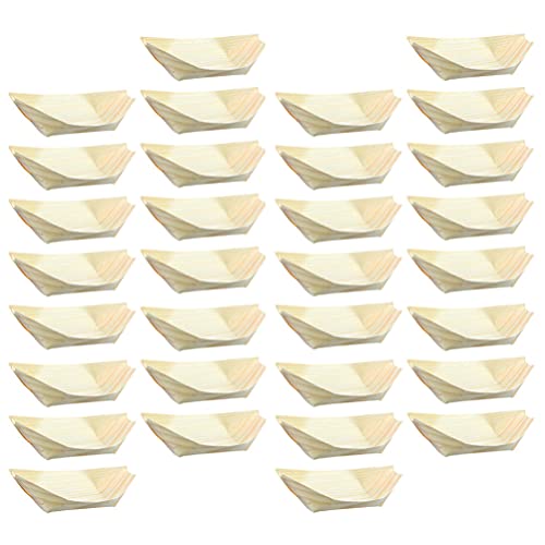 STOBOK 50 Stücke Fingerfood Schälchen Snackschale 8, 5x6cm Fingerfood Schalen Schiffchen Snack Schalen Abbaubar Sushi Knabbereien Schüsselchen für Fingerfood Currywurst Pommes Vorspeise von STOBOK