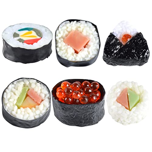 STOBOK 6 Stücke Künstliche Sushi Probe Simulation Realistische Lebensechte Nigiri Onigiri Dessert Reis Rolle Modell Gefälschte Lebensmittel Requisiten Für Home Kitchen Party Dekoration von STOBOK