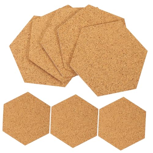STOBOK 80 Stück Selbstklebende Korkpad Lamellenaufkleber Clip Sechseckige Kork Rückennadeln Untersetzer Selbstklebende Korkplatte Selbstklebende Korkquadrate Pinnwand Bar Panel von STOBOK