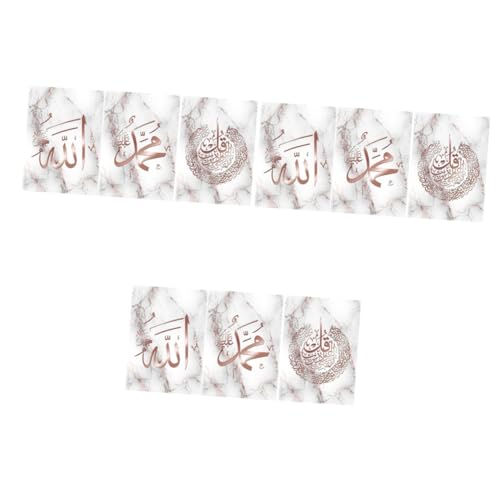 STOBOK 9 STK Textzeichen zeichnen Kern nordische Drucke wandkunst leinwand malerei roségoldene Verzierungen Ornament Gemälde zum Aufhängen an der Wand hängende Malkerne Rahmenlos Bild von STOBOK