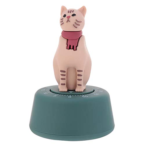 STOBOK Küchentimer Eieruhr Katze Figur Mechanischer Timer Minuten Zeitschaltuhr Kurzzeitwecker Countdown Uhr Wecker für Küche Zuhause Büro Schule Klassenzimmer Grün von STOBOK