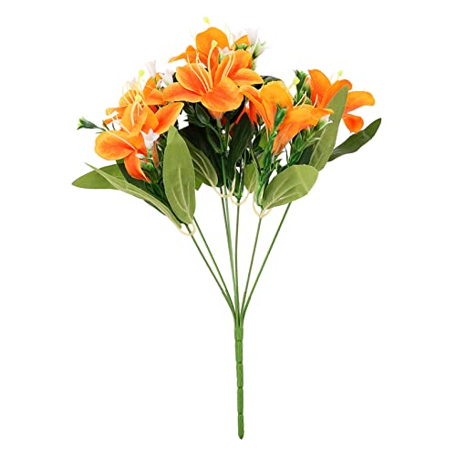 STOBOK künstliche Lilie künstliche blüten Artificial Flower Esstischdekoration Pflanzen drinnen Anlage künstliche Pflanzen Lilie Stütze Plastikornament Säule Blumendekoration Strauß von STOBOK