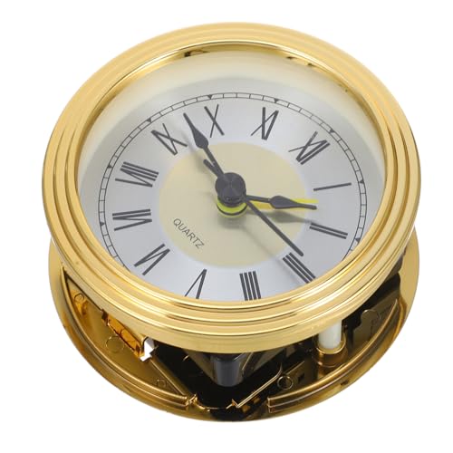 STOBOK Quarzwecker Runder Vintage-uhrenkopf Runde Uhr Austausch des Uhreneinsatzes Runder Uhrkopfeinsatz Mini-uhreneinsatz Batterieuhr Uhreinsatz Quarzuhr Abs Golden von STOBOK