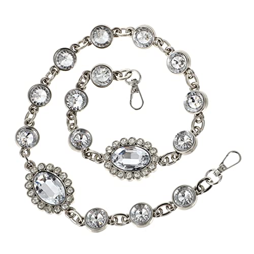 STOBOK Strasskette Schaffell-Taschenform Damentasche Schulter-Strass-Geldbörsengurt Damen-Taschengurtkette Taschenkette Metallkettenbeschläge Für Taschen Silber-Zinklegierung Und von STOBOK