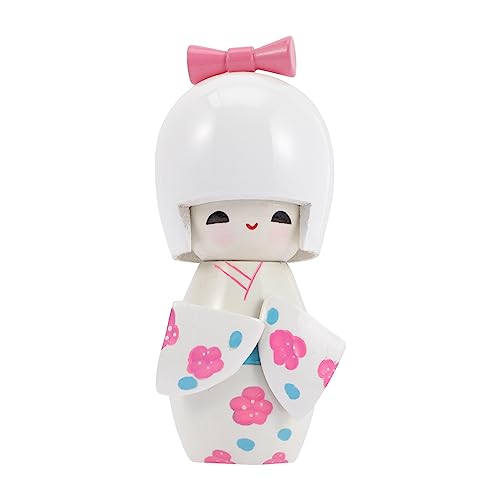 STOBOK Kimono-Puppe Asiatisch Japanische Kokeshi-Puppe Japanische Miniaturen Japanische Puppenminiaturen Japanisches Puppenornament Kimono-figurenspielzeug Geschenk Haushalt Weiß von STOBOK