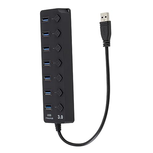 STOBOK USB Hub mit Ports Unabhängigen Schaltern USB Splitter für PC Laptop Tablet Schwarz Hochgeschwindigkeits Datenübertragung Kompaktes Design für Büro von STOBOK