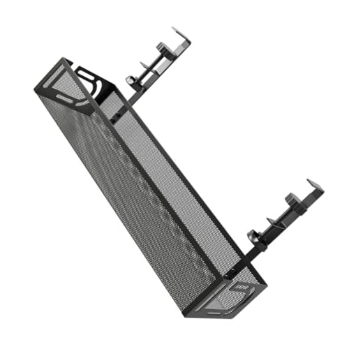STOBOK Untertischregal Kabelmanagement unter dem Schreibtisch Kabelmanagement-Rack für den Schreibtisch unter dem Schreibtischkorb Metalldraht-Organizer Eisen Black von STOBOK
