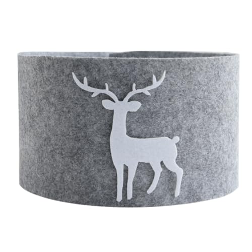 STOBOK Weihnachtsbaumkragen Faltbarer Weihnachtsbaumring Filz Rentier Weihnachtsbaumschürze Feiertagsbaumschürze Basisständer Wickelabdeckung Matte unter Baumschmuck für Künstliche Bäume von STOBOK