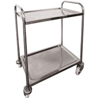 Edelstahl-Servierwagen mit 2 Platten, max. Belastung 100 kg - SVT2/100 von STOCKMAN