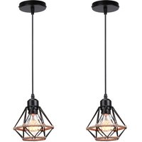 2 Stück Pendelleuchte Industrielle Höhenverstellbar e27 Schwarz Metall Hängende Deckenleuchte für Küche Esszimmer von STOEX