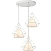 3-flammig Deckenleuchte Industrielle Metall Käfig Deckenlampe 25CM für Schlafzimmer Esszimmer,Weiß von STOEX