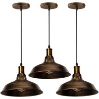 3Pcs Vintage Metall Hängende Deckenleuchte Höhenverstellbar 27CM für Wohnzimmer Esszimmer,Messingfarbe von STOEX