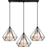 Deckenleuchte 3 Flammig Industrielle Höhenverstellbar Deckenlampe E27 Schwarz für Schlafzimmer Esszimmer von STOEX