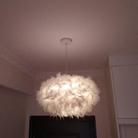 Deckenleuchte Modern Feder E27 Lampenschirm für Schlafzimmer Wohnzimmer Garderobe ,Weiß 45CM von STOEX